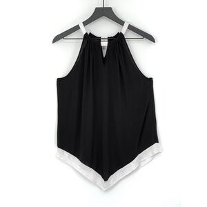 INC International Concepts High Neck Tank Top Black White M